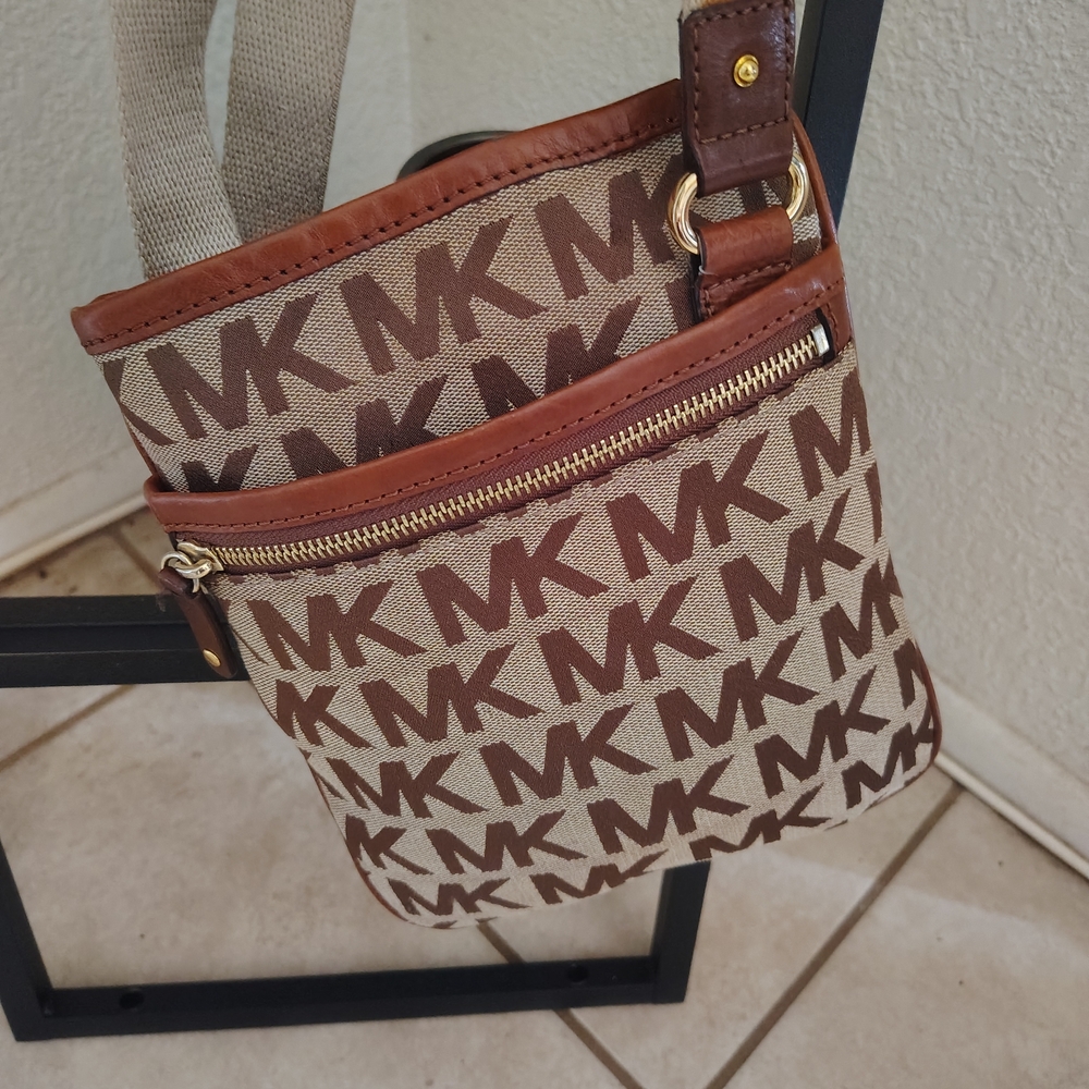 Michael Kors Brown and Tan Crossbody Bag